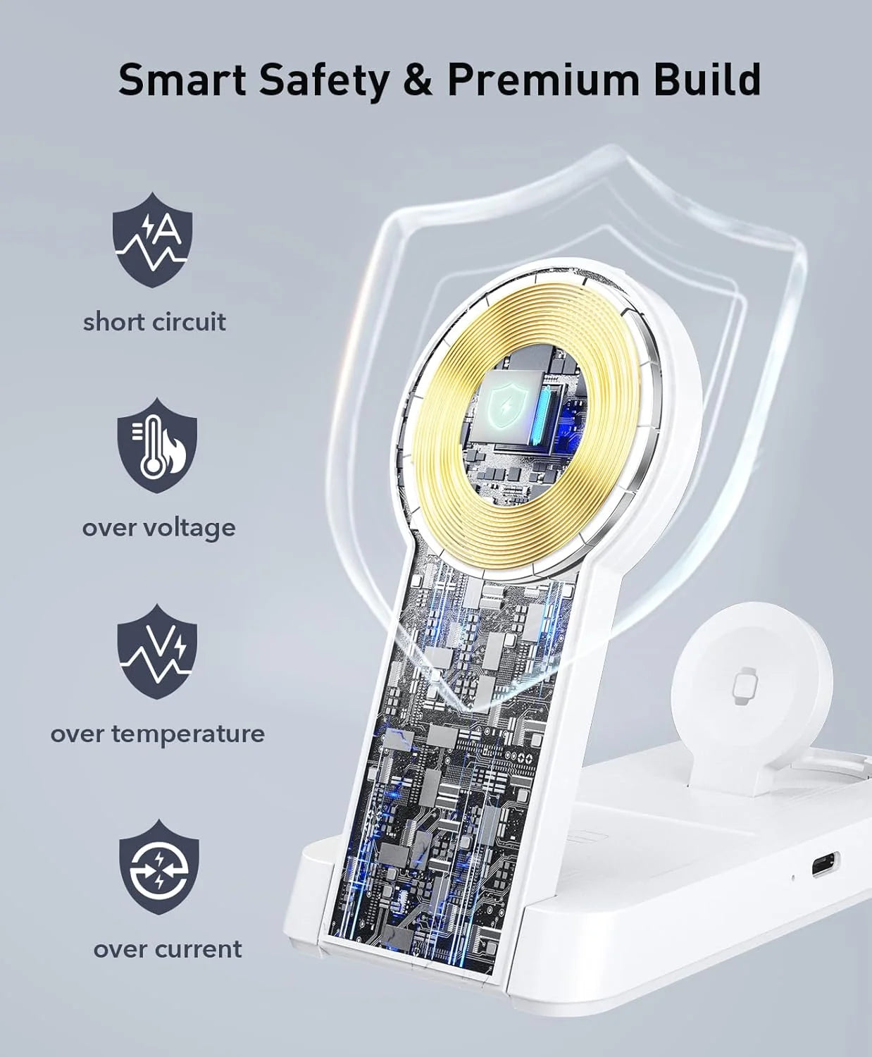 3-in-1 Foldable Wireless Charging Stand — for Phone, Watch & Earbuds