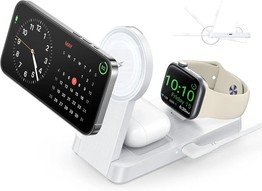 3-in-1 Foldable Wireless Charging Stand — for Phone, Watch & Earbuds