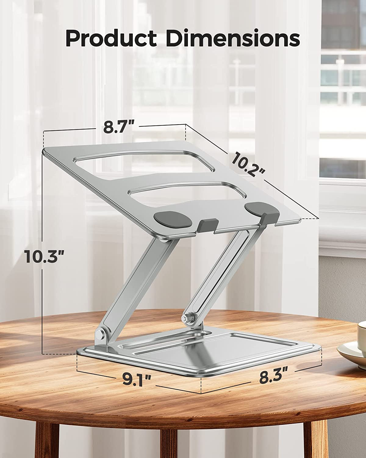 Adjustable Ergonomic Laptop Stand — Portable Riser with Non-Slip Grip