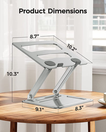 Adjustable Ergonomic Laptop Stand — Portable Riser with Non-Slip Grip