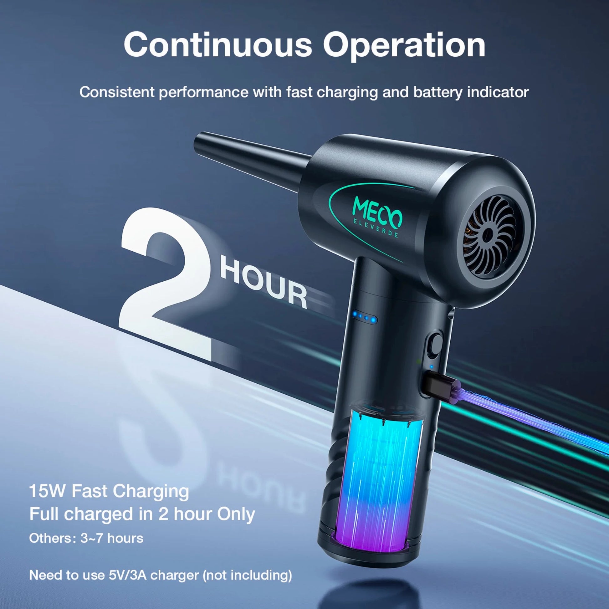Rechargeable Electric Air Duster — 100,000 RPM Cordless Cleaning Tool