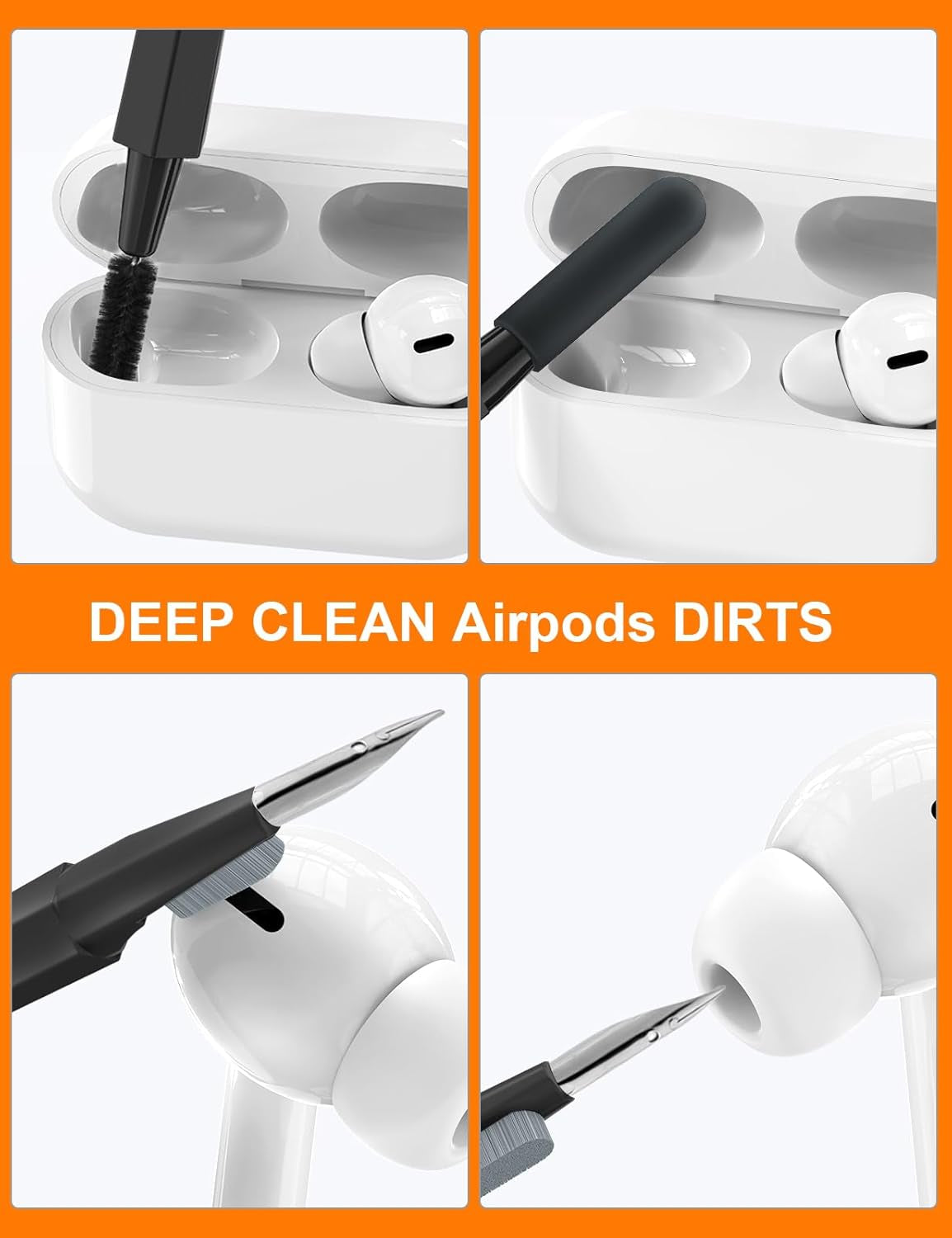Professional Electronics Cleaning Kit with Retractable Brush and 20-in-1 Multi-Tool, Includes 2.5ml Mist Spray for Cleaning Phones, Tablets, Computers, Monitors, TVs, and Camera Lenses (Black)